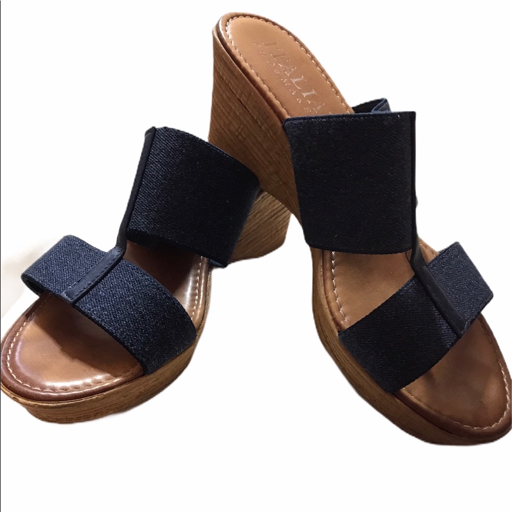 Italian Shoemaker Blue Wedge Sandals